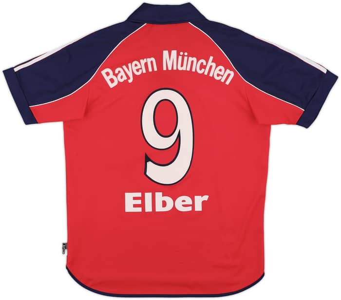 1999-01 Bayern Munich Home Shirt Elber #9 - 7/10 - (XL.Boys)