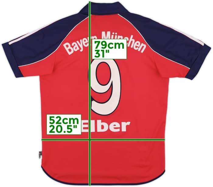 1999-01 Bayern Munich Home Shirt Elber #9 - 7/10 - (XL.Boys)