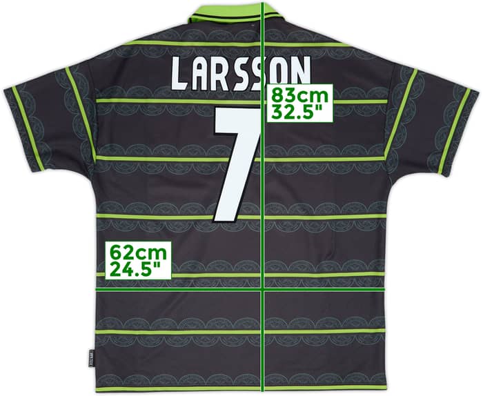 1998-99 Celtic Away Shirt Larsson #7 - 6/10 - (XXL)