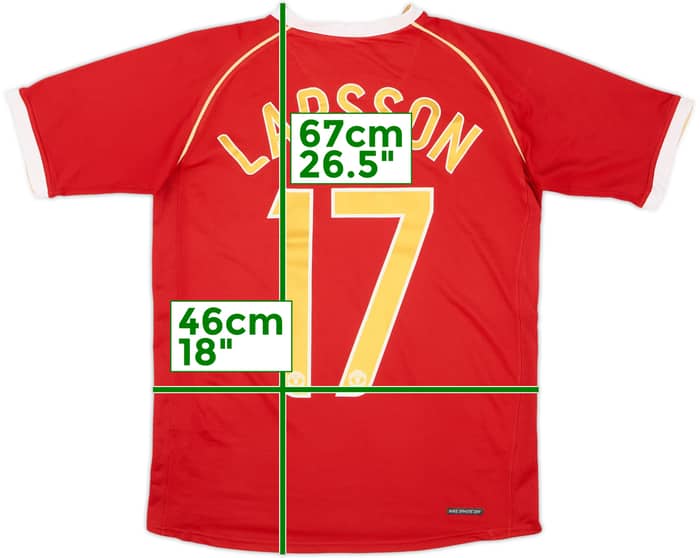 2006-07 Manchester United Maillot domicile Larsson #17 - 9/10 - (XL.Boys)