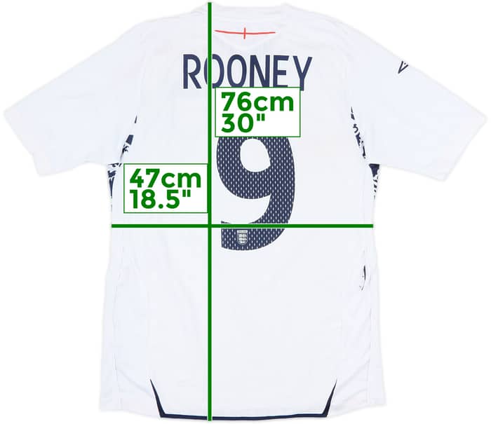 2007-09 England Home Shirt Rooney #9 - 5/10 - (M)