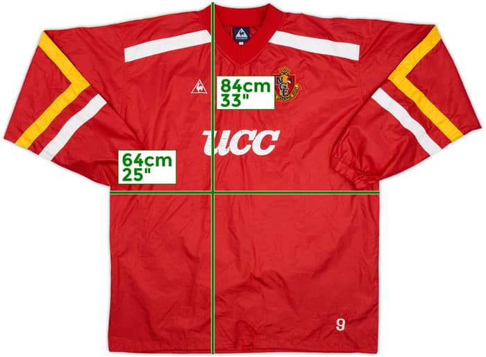 1999 Nagoya Grampus Eight Le Coq Sportif Player Issue Drill Top #9 - 7/10 - (L/XL)