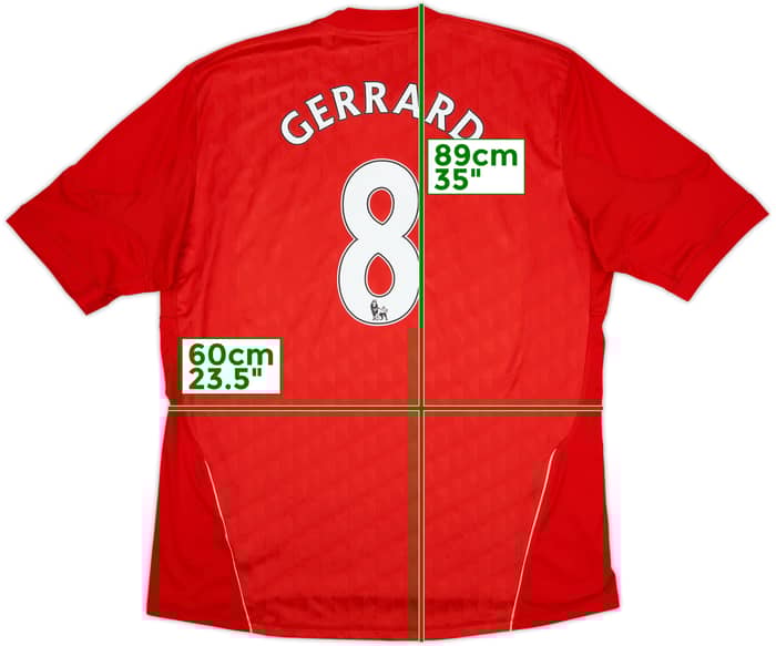 2010-12 Liverpool Home Shirt Gerrard #8 - 6/10 - (3XL)