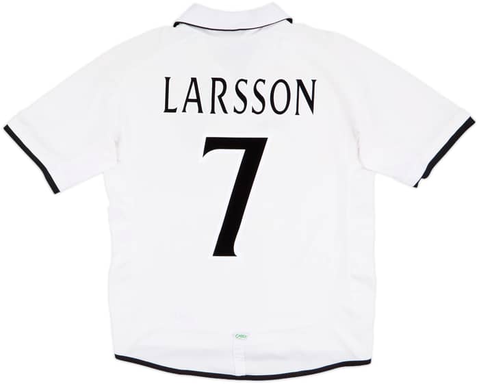 2001-02 Celtic 'Treble Winners' Away Shirt Larsson #7 - 6/10 - (S)