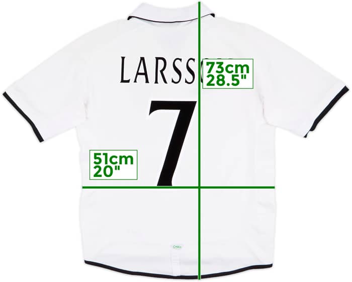 2001-02 Celtic 'Treble Winners' Away Shirt Larsson #7 - 6/10 - (S)