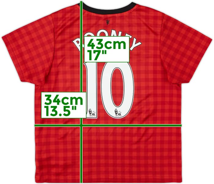 2012-13 Manchester United Home Shirt Rooney #10 - 6/10 - (6-7 Years)