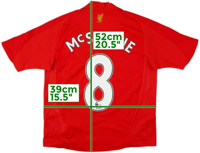 2008-10 Liverpool Home Shirt McShane #8 - 6/10 - (S.Boys)