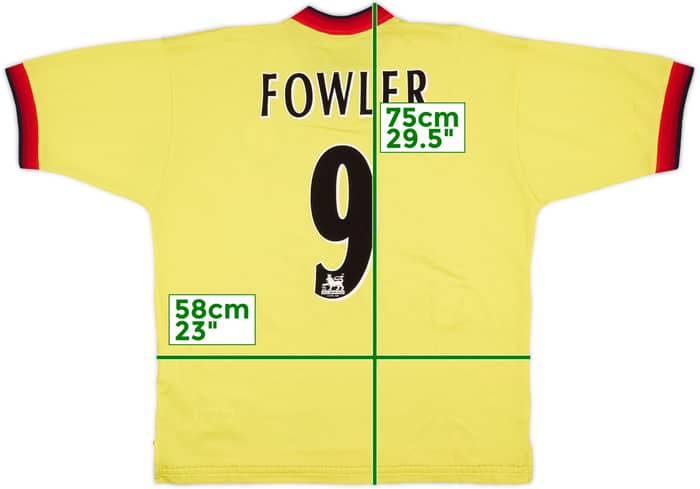 1997-99 Liverpool Away Shirt Fowler #9 - 8/10 - (L)