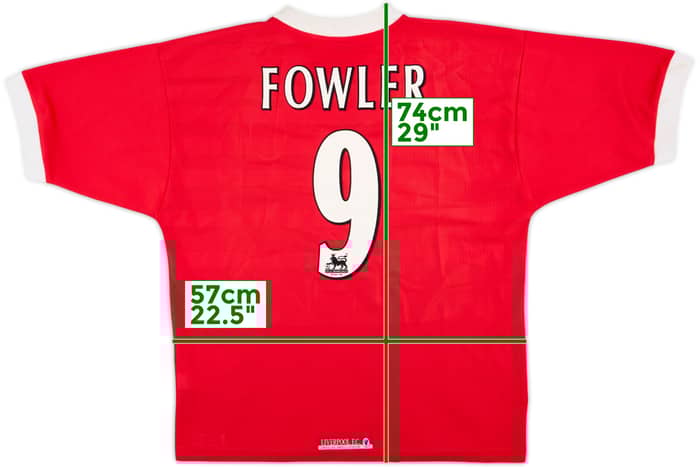 1998-00 Liverpool Home Shirt Fowler #9 - 7/10 - (L)