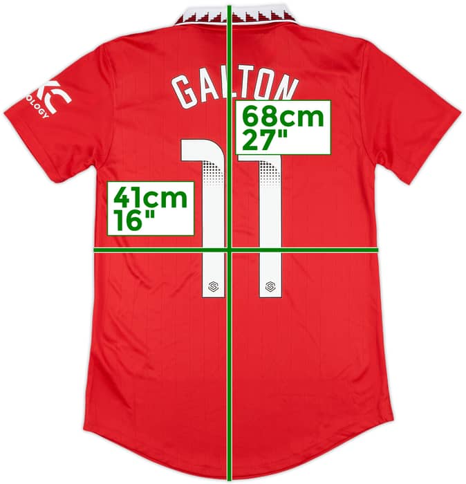 2022-23 Manchester United Home Shirt Galton #11 (Women's XS)