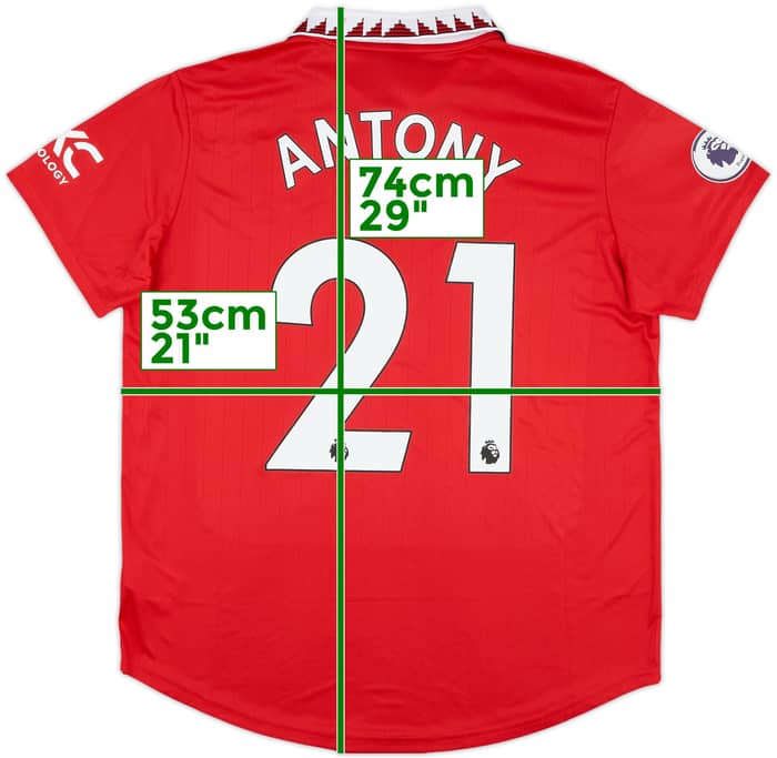 2022-23 Manchester United Home Shirt Antony #21 (Women's XL)