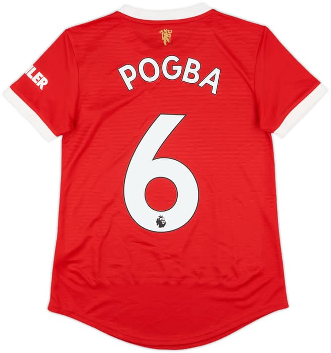 2021-22 Manchester United Home Shirt Pogba #6 (Women's XS)