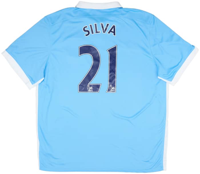 2015-16 Manchester City Home Shirt Silva #21 - 10/10 - (XXL)