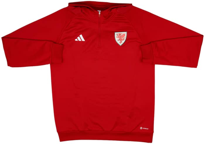 2022-23 Wales adidas 1/4 Zip Hooded Drill Top - 10/10 - (L)