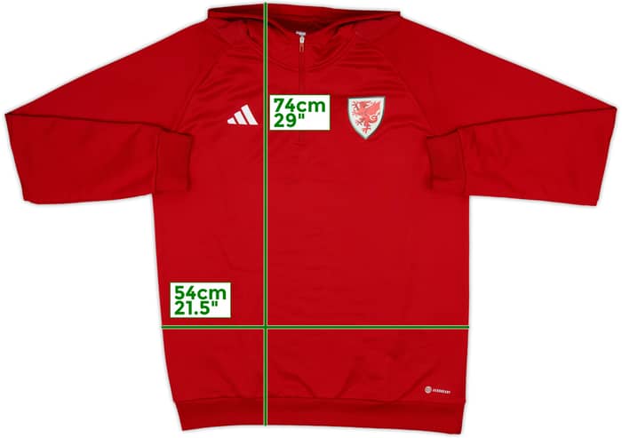 2022-23 Wales adidas 1/4 Zip Hooded Drill Top - 10/10 - (L)
