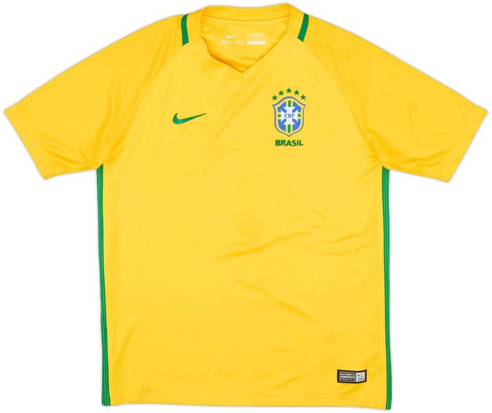2016-17 Brazil Home Shirt - 5/10 - (L.Boys)