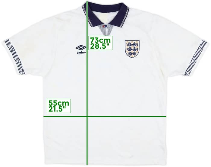 1990-92 England Home Shirt - 9/10 - (L)