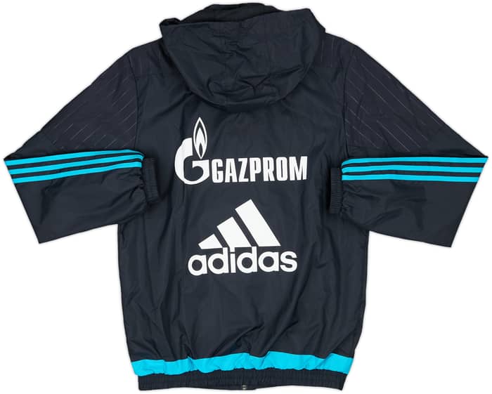 2015-16 Schalke adidas Hooded Rain Jacket - 9/10 - (S)