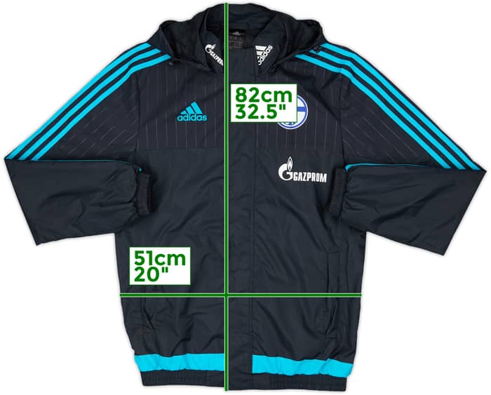 2015-16 Schalke adidas Hooded Rain Jacket - 9/10 - (S)