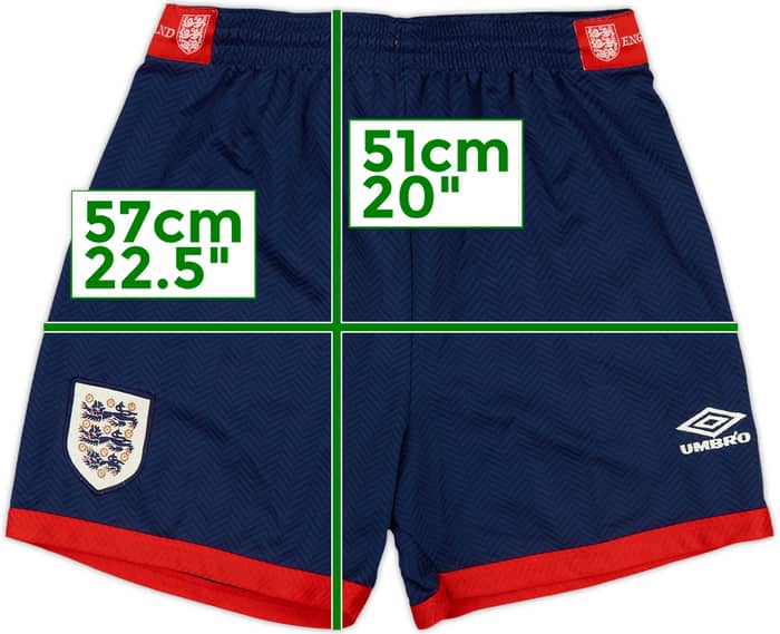 1993-94 England Home Shorts - 7/10 - (M)