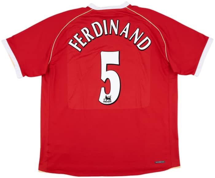 2006-07 Manchester United Home Shirt Ferdinand #5 - 8/10 - (XXL)