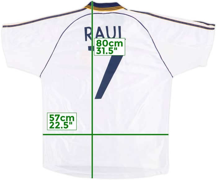 1998-00 Real Madrid Home Shirt Raul #7 - 6/10 - (XXL)