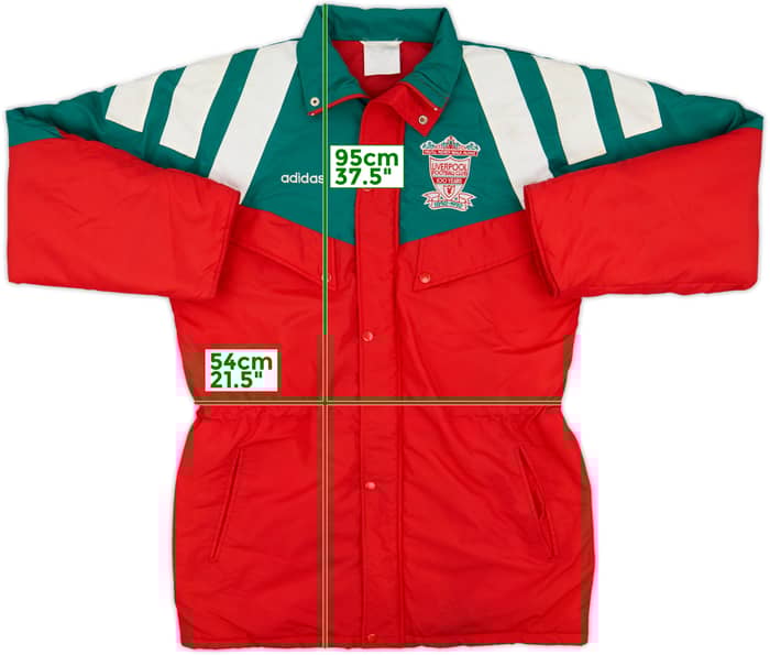 1992-93 Liverpool adidas Padded Bench Coat - 7/10 - (M/L)