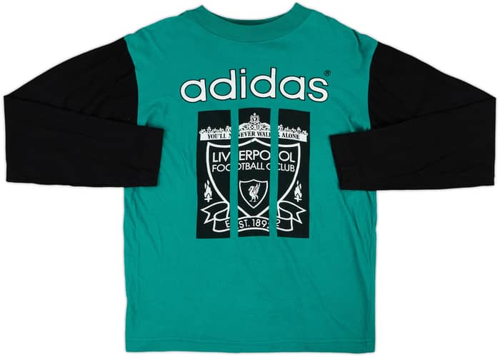 1992-93 Liverpool adidas Cotton L/S Tee - 8/10 - (S)