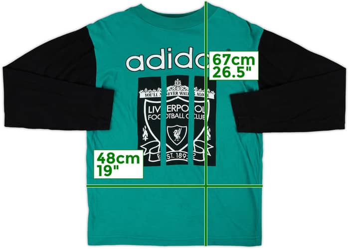 1992-93 Liverpool adidas Cotton L/S Tee - 8/10 - (S)