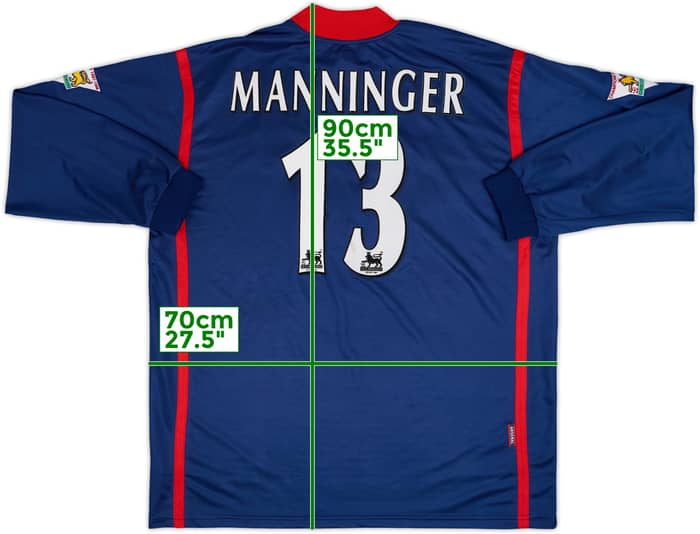 1998-99 Arsenal GK Shirt Manninger #13 - 8/10 - (XXL)