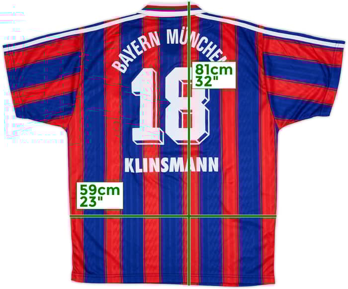 1995-97 Bayern Munich Home Shirt Klinsmann #18 - 8/10 - (L)