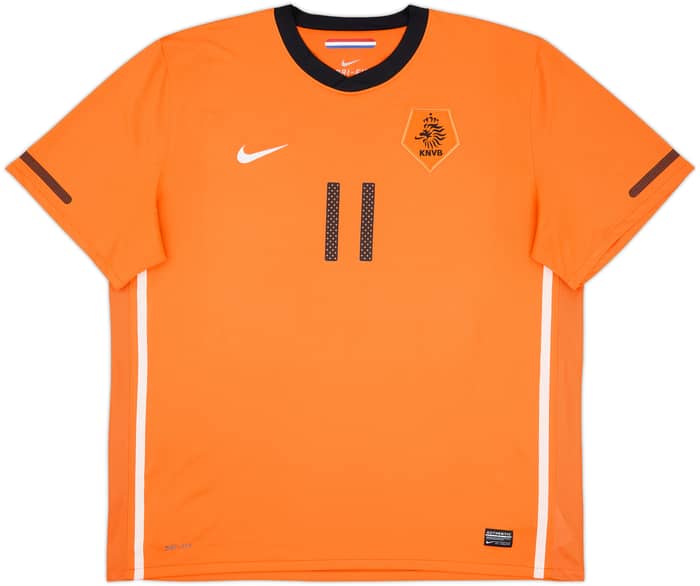 2010-11 Netherlands Home Shirt Robben #11 - 9/10 - (XXL)