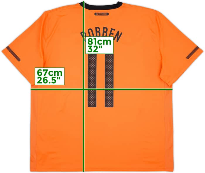 2010-11 Netherlands Home Shirt Robben #11 - 9/10 - (XXL)