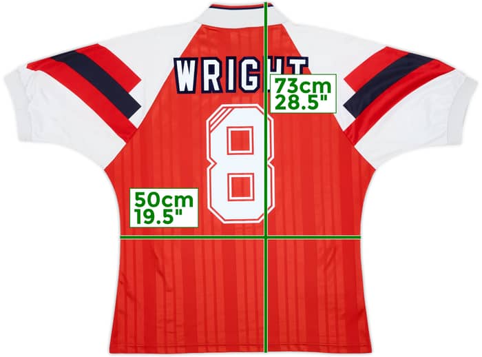 1992-94 Arsenal Home Shirt Wright #8 - 6/10 - (M/L)