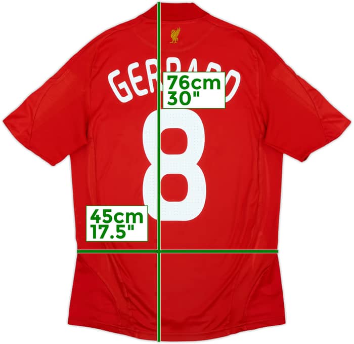 2008-10 Liverpool Home Shirt Gerrard #8 - 8/10 - (M)