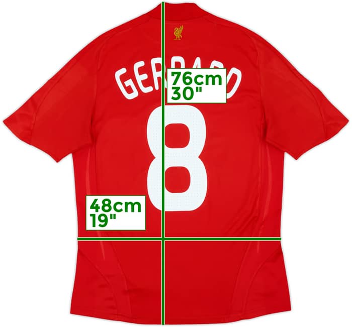2008-10 Liverpool Home Shirt Gerrard #8 - 7/10 - (S)