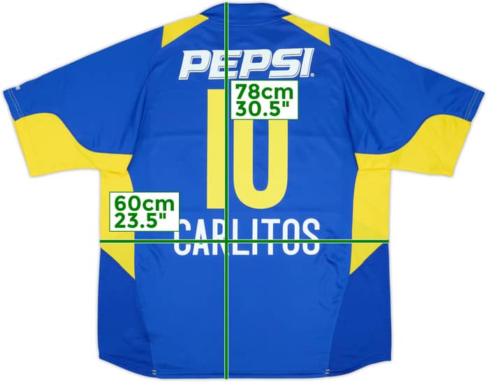 2004-05 Boca Juniors Home Shirt Carlitos #10 - 9/10 - (XL)