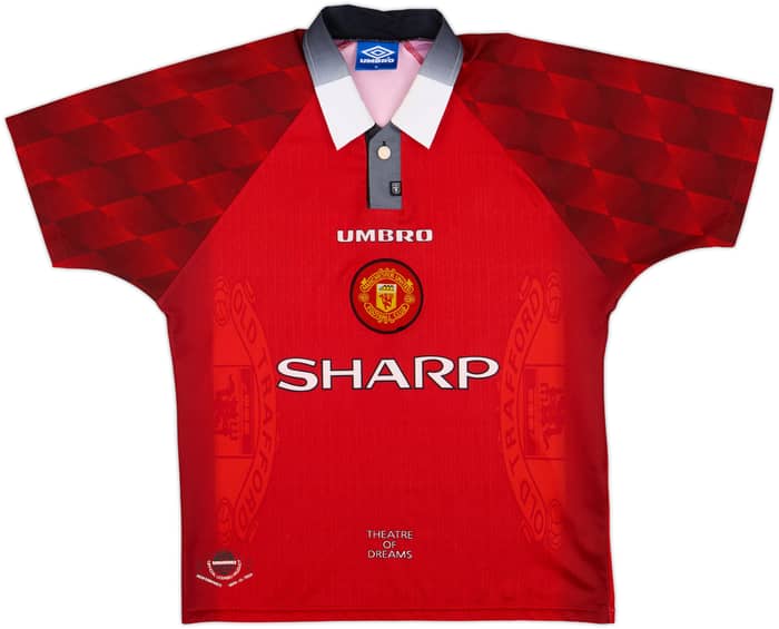 1996-98 Manchester United Home Shirt Scholes #18 - 8/10 - (M)
