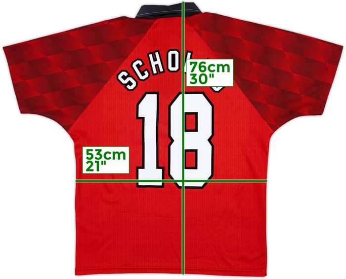 1996-98 Manchester United Home Shirt Scholes #18 - 8/10 - (M)