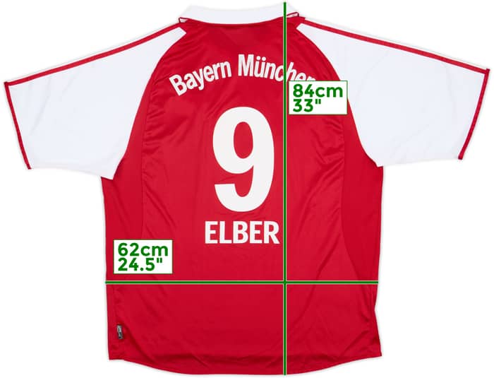 2003-04 Bayern Munich Home Shirt Elber #9 - 6/10 - (XL)