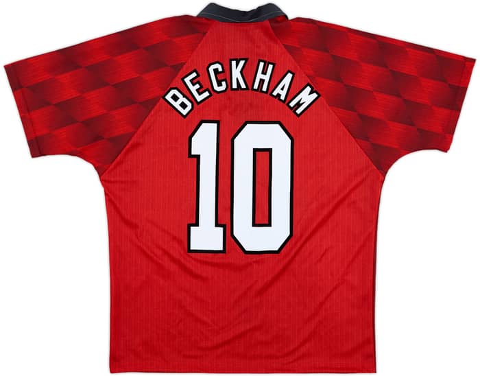 1996-98 Manchester United Home Shirt Beckham #10 - 9/10 - (M)