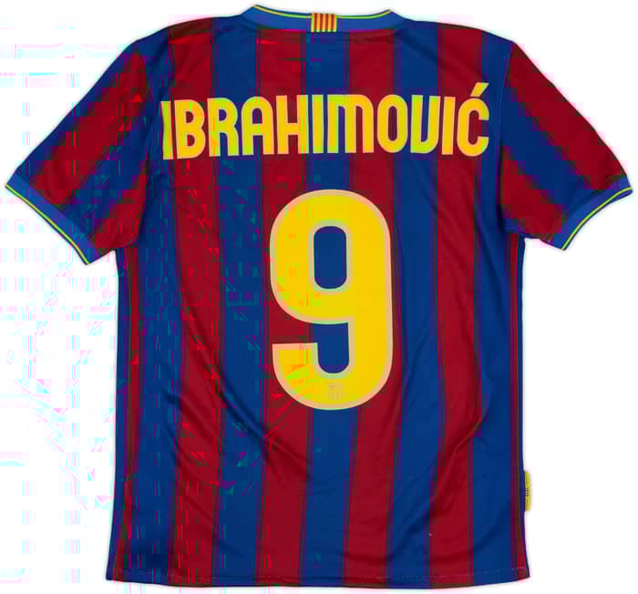2009-10 Barcelona Home Shirt Ibrahimovic #9 - 6/10 - (XL.Boys)