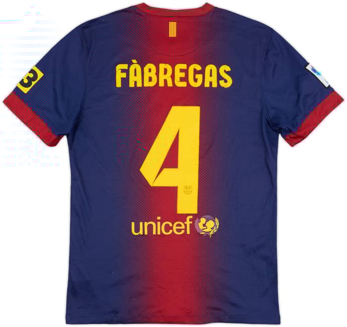 2012-13 Barcelona Home Shirt Fabregas #4 - 6/10 - (S)