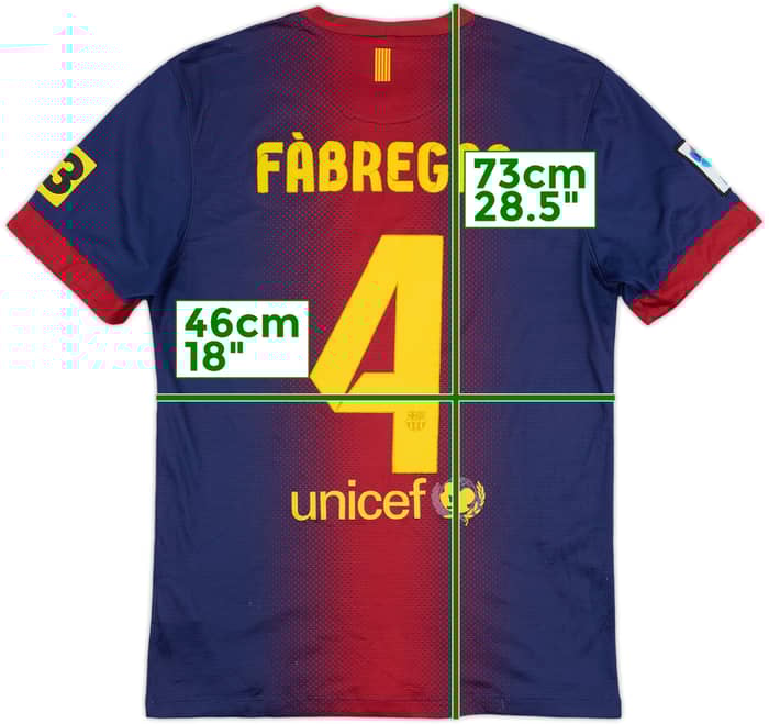 2012-13 Barcelona Home Shirt Fabregas #4 - 6/10 - (S)