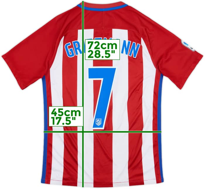 2016-17 Atletico Madrid Home Shirt Griezmann #7 - 7/10 - (S)