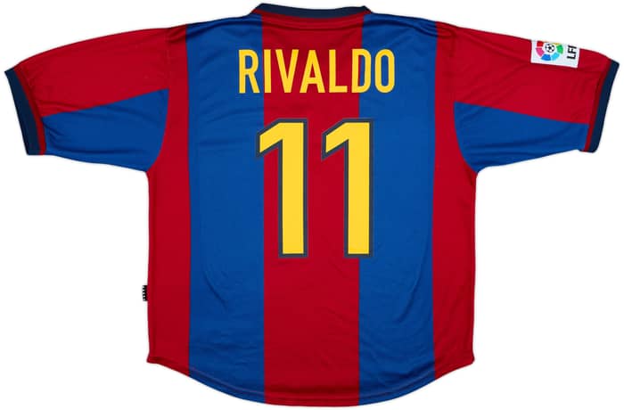 1998-00 Barcelona Home Shirt Rivaldo #11 - 9/10 - (L)