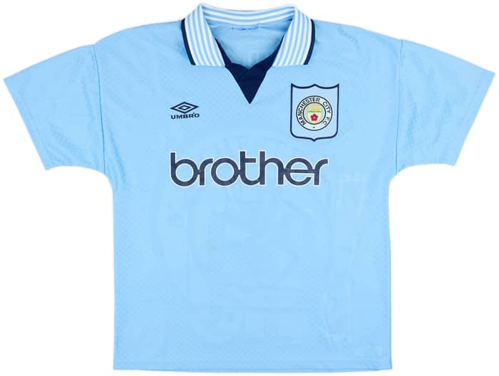 1995-97 Manchester City Home Shirt Kinkladze #7 - 7/10 - (L)