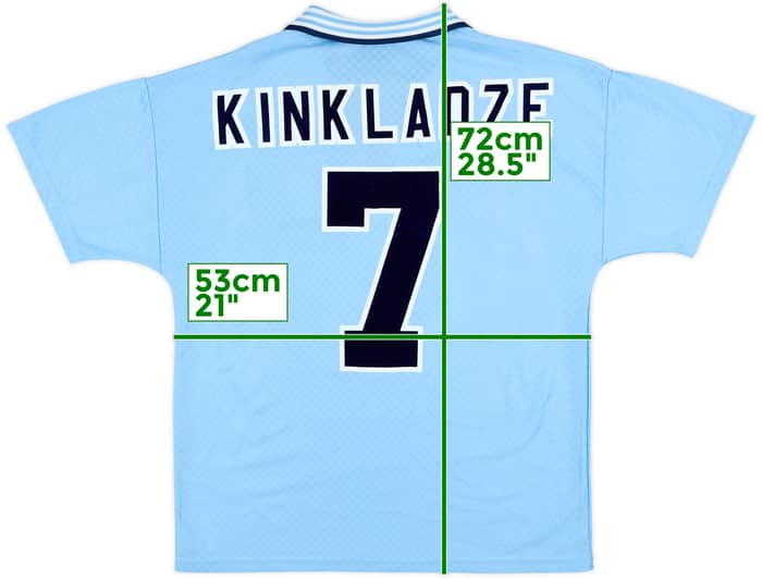 1995-97 Manchester City Home Shirt Kinkladze #7 - 7/10 - (L)