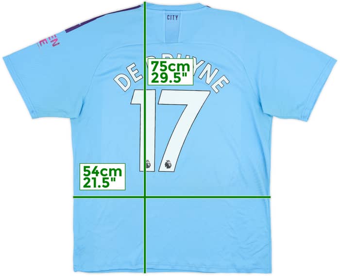 2019-20 Manchester City Home Shirt De Bruyne #17 - 5/10 - (XL)