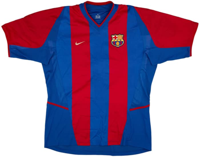 2002-03 Barcelona Player Issue Home Shirt Saviola #7 - 8/10 - (XL)